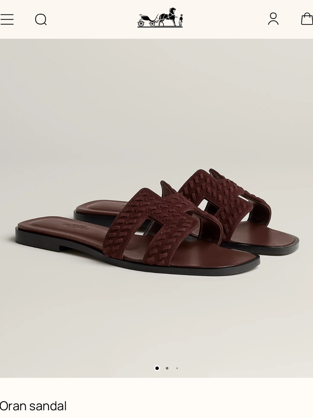 Hermes Oran Brown braided Goat Suede Marron Palissandre   Brand New
